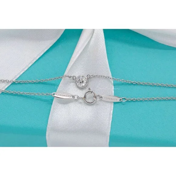 Tiffany & Co. Necklace Elsa Peretti "Diamonds By The Yard" .27ct in Platinum - Picture 5 of 9